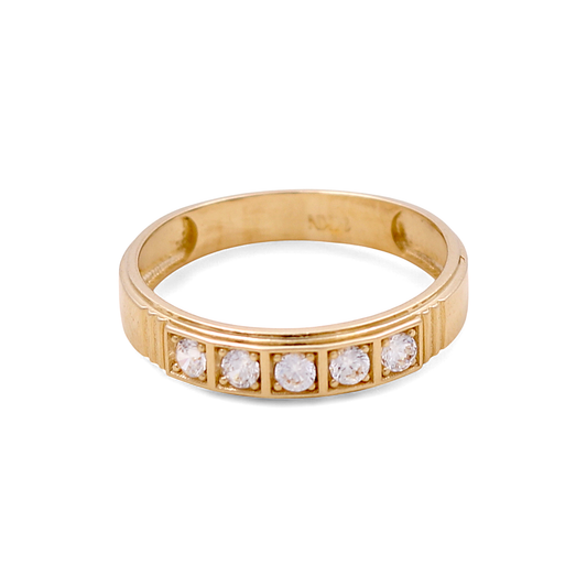 14K Yellow Gold Men’s Wedding Band / Stone: Cz / Size: 10.5 / Weight: 2.5 GR / DEEMWB4BS-5