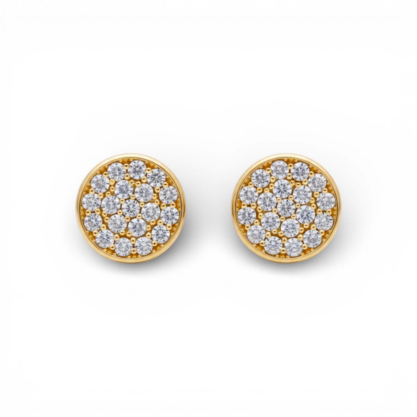 10K Yellow Gold RD Fashion Stud Earrings with Cz / Weight: 1.6 GR