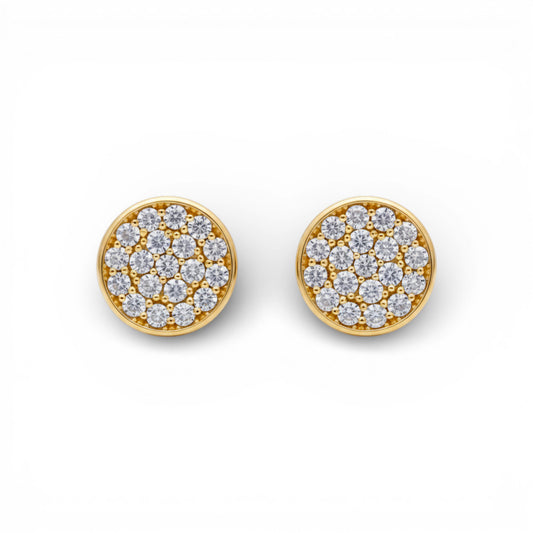 10K Yellow Gold RD Fashion Stud Earrings with Cz / Weight: 1.6 GR