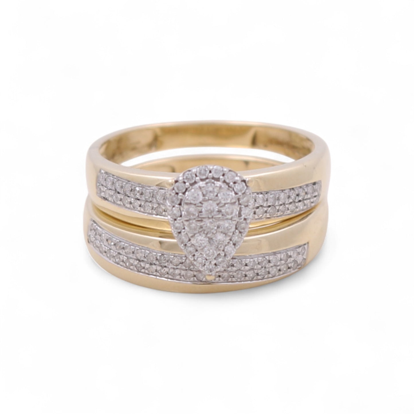 10K Yellow Gold Diamond Trio Set Ring / Stone: 0.50Ct / Size 7 & 10 / 305362Y