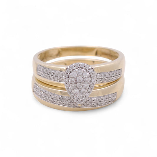10K Yellow Gold Diamond Trio Set Ring / Stone: 0.50Ct / Size 7 & 10 / 305362Y