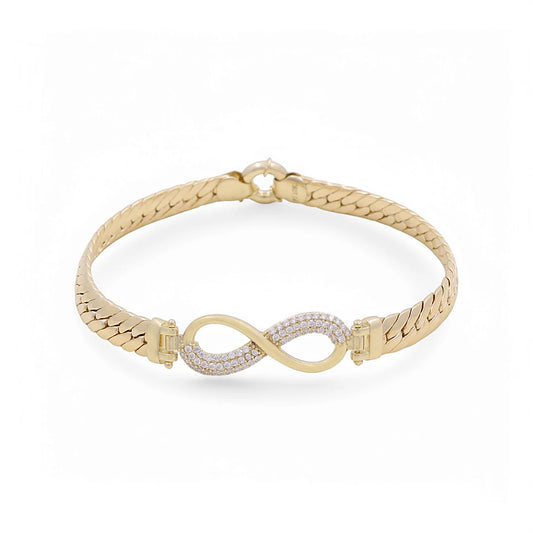 10K Yellow Gold Women's Bracelet With Infiniti / Stone: Cz / Size: 7.5" / Weight: 6.3 GR