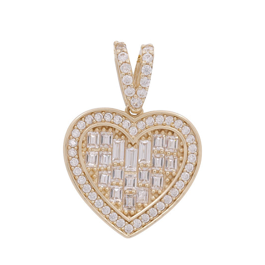 10K Yellow Gold Heart Pendant / CZ / Weight: 2.8 GR
