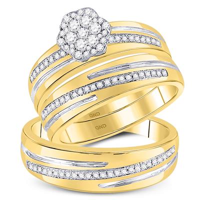 14K Yellow Gold Diamond Trio Set