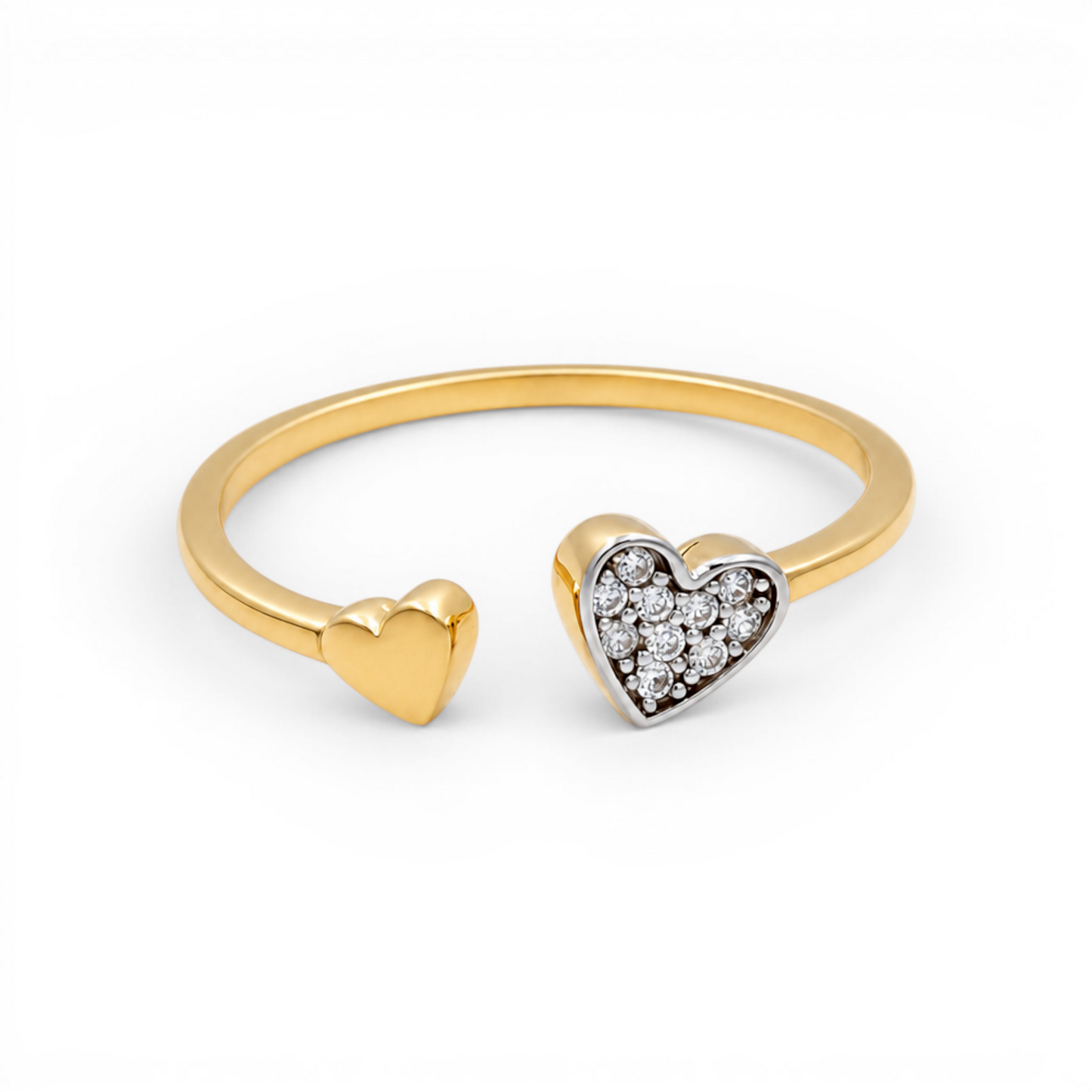 14K Yellow Gold Fashion Hearth Women's Rings with Cz/ Size: 7 / Weight: 1.2 GR / 401-01226
