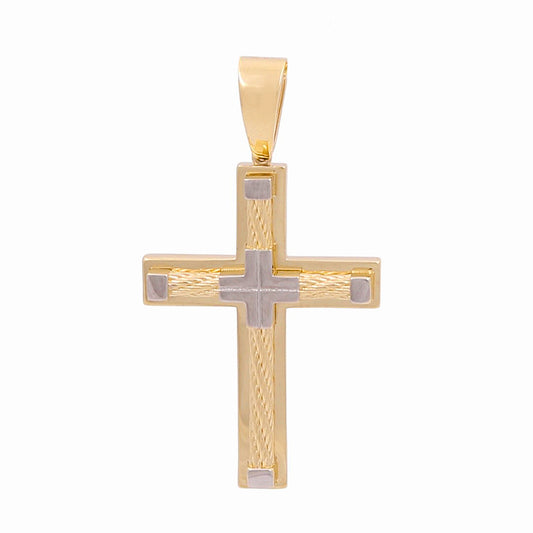 14K Yellow and White Gold Cross Pendant / Weight: 5.8 GR / 774-00143