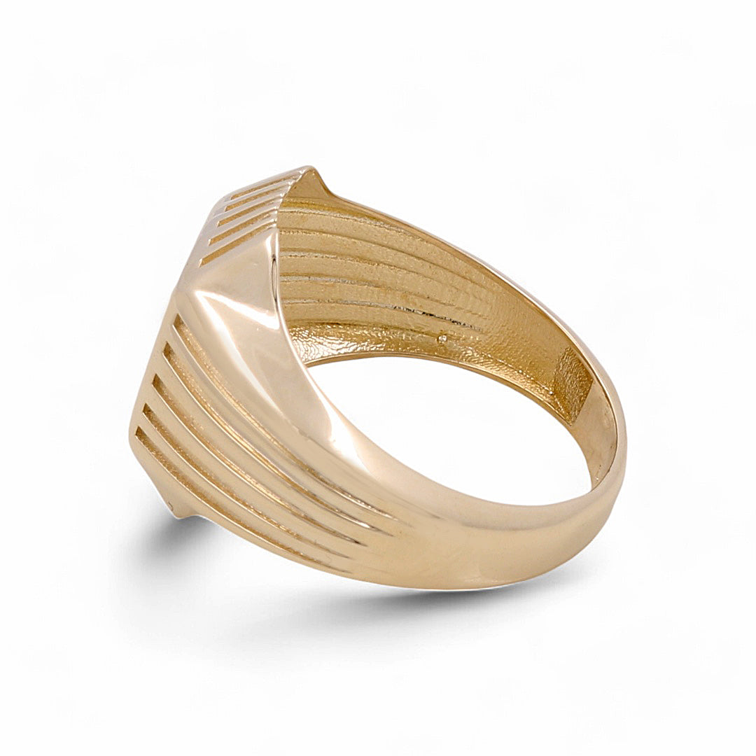 14K Yellow Gold Men’s Fashion Ring / CZ / Size 10 / Weight: 5.7 GR / COMR4FS-6