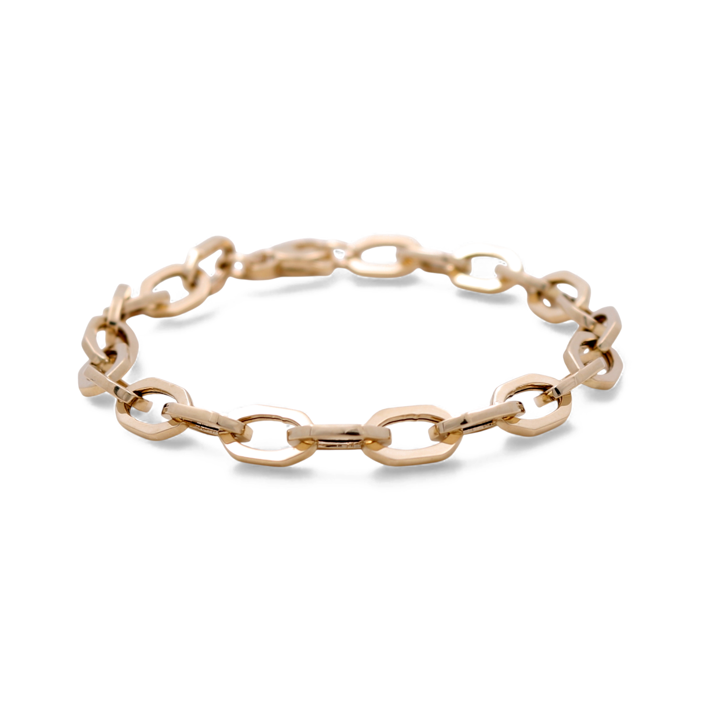 14K Yellow Gold Semisolid Fashion Women's Bracelet / Size: 7.5" / Weight: 4.2 GR / ICWB4FS-2