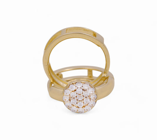 14K Yellow Gold Fashion Hoops Earrings / Stone: Cz / Weight: 2.2 GR / COEH4FS-2