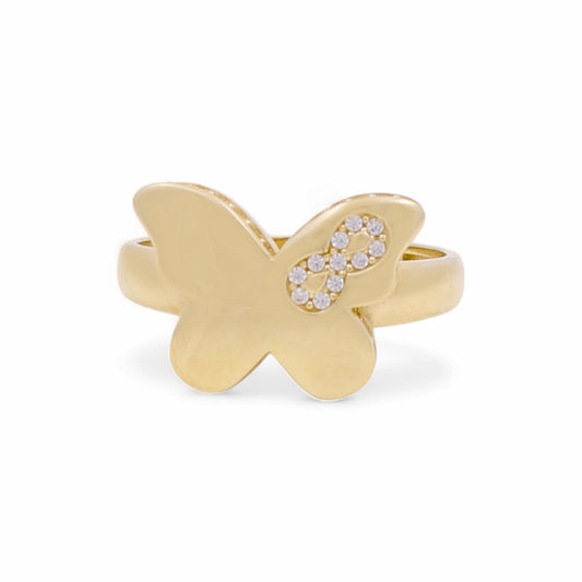 10K Yellow Gold Butterfly Women's Ring with Infinity Cz / Size 7 / Weight: 2.5 GR / Y25-161