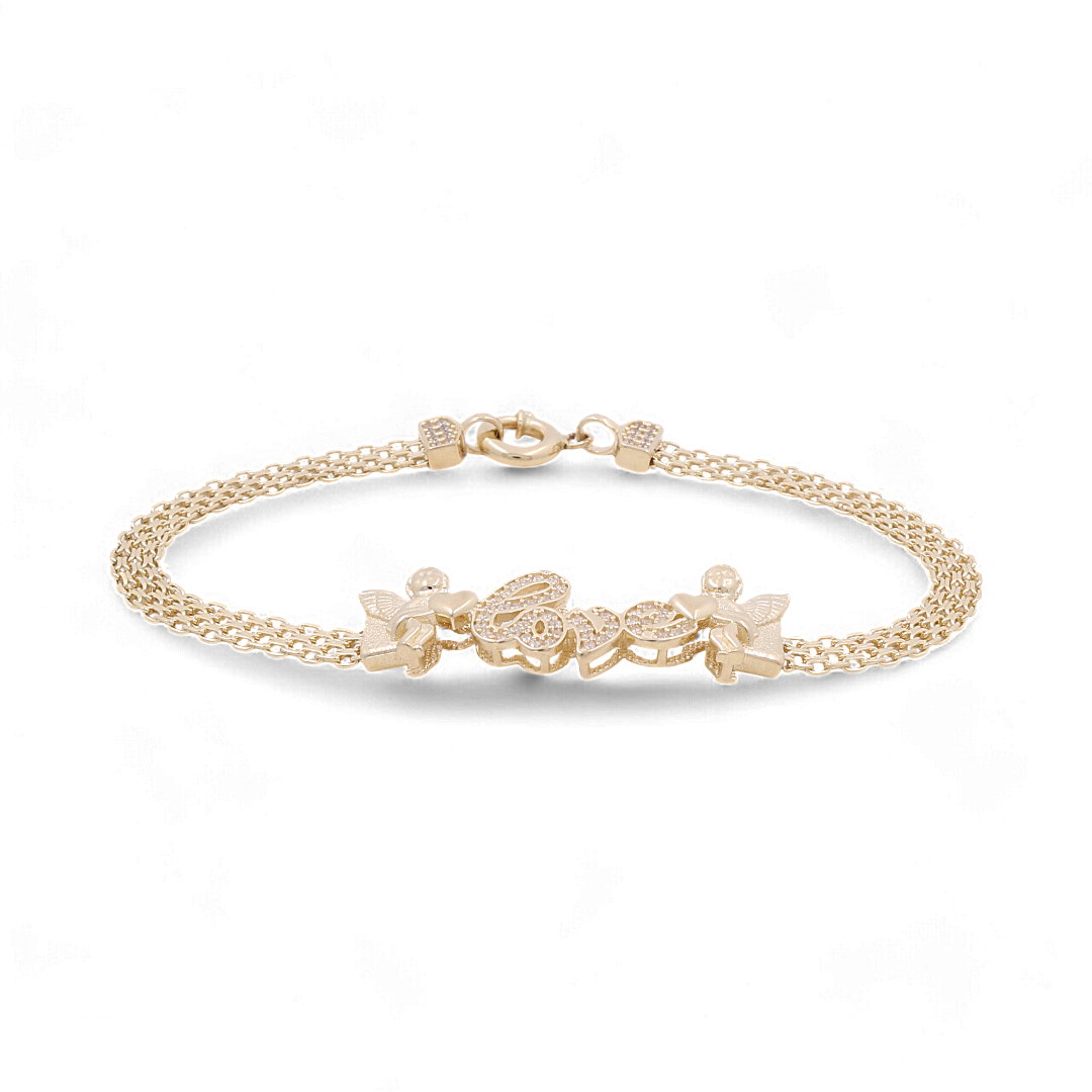 14K Yellow Gold Love Women’s Bracelet / CZ / Weight: 7.5 GR / Size: 7” / COWB4LV