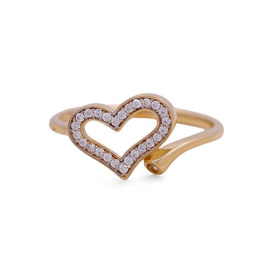 14K Yellow Gold Women’s Heart Ring / Stone: CZ / Size: 7 / Weight: 1.6 GR / IEEWR4HR-1