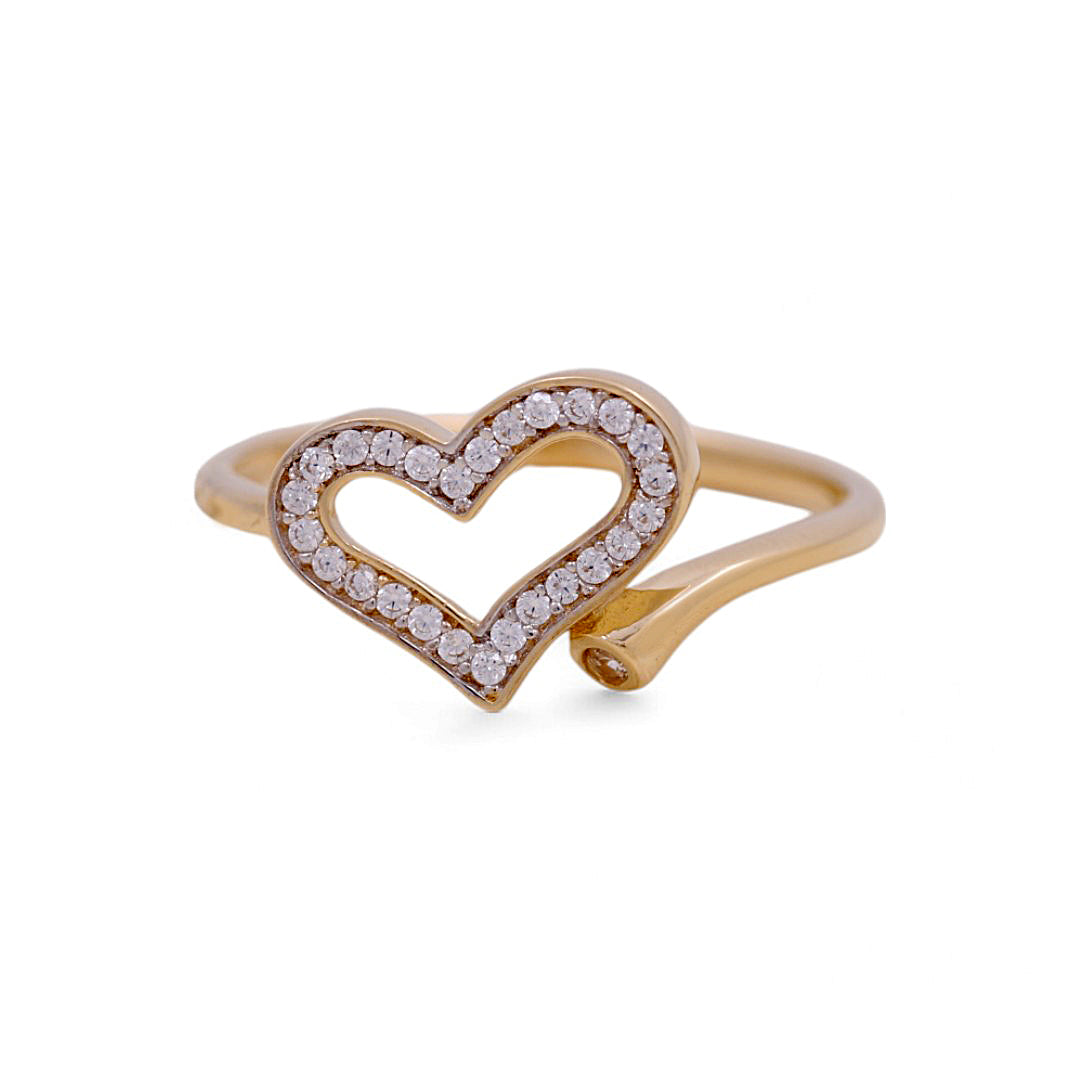 14K Yellow Gold Women’s Heart Ring / Stone: CZ / Size: 7 / Weight: 1.6GR / IEEWR4HR-1