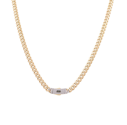 14K Yellow Gold Monaco Chain / Stone: Cz / Size: 6mm 22" / Weight: 17.9gr / 301-11065-6.5mm.22"