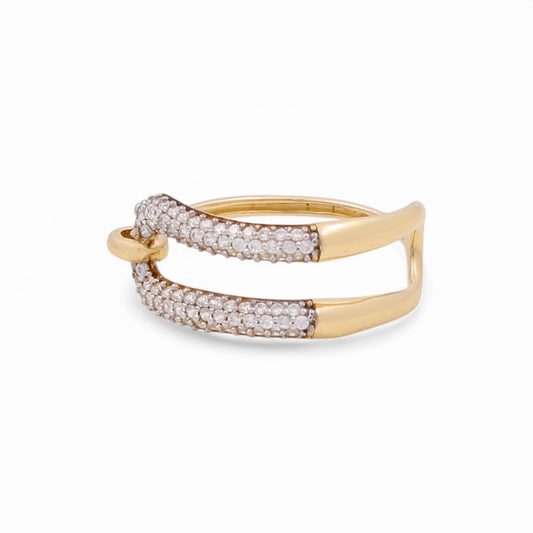 14K Yellow Gold Fashion Woman’s Ring / Stone: CZ / Size: 7 / Weight: 2.1 GR / KEEWR4FS-7