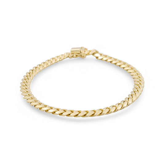 10K Yellow Gold Solid Cuban Link Bracelet / Size: 4mm 8" / Weight: 9.6GR / SCCAMB0CL4-8