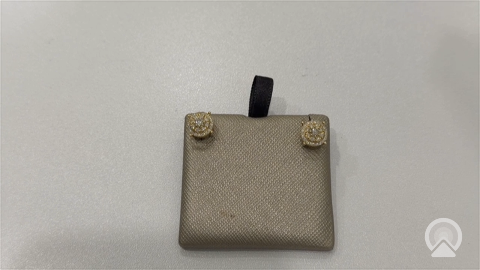 14K Yellow Gold Woman's Diamond Stud Earrings / Stone: 0.49CT / 13836