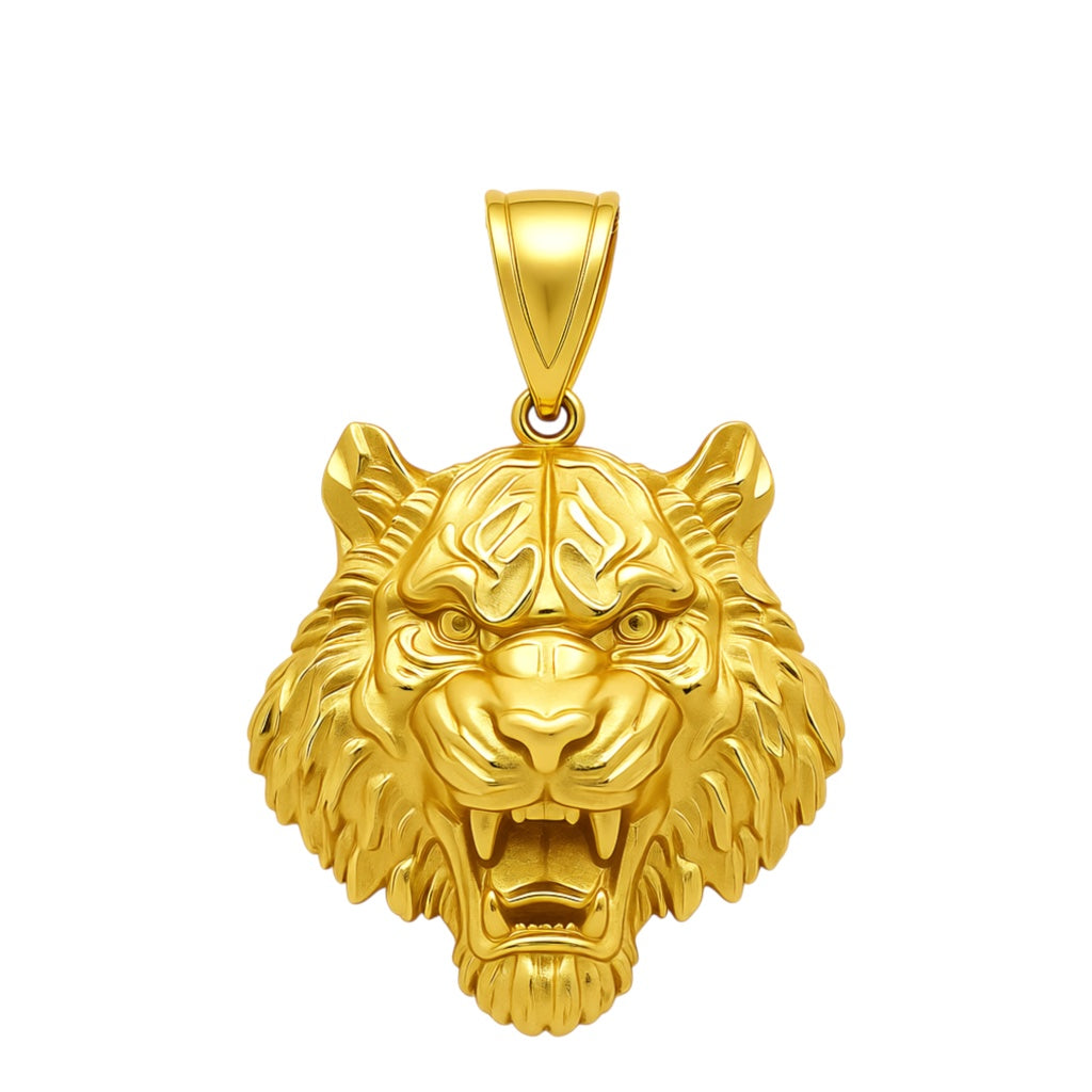 14K Yellow Gold Tiger Pendant / Weight: 4.8 GR