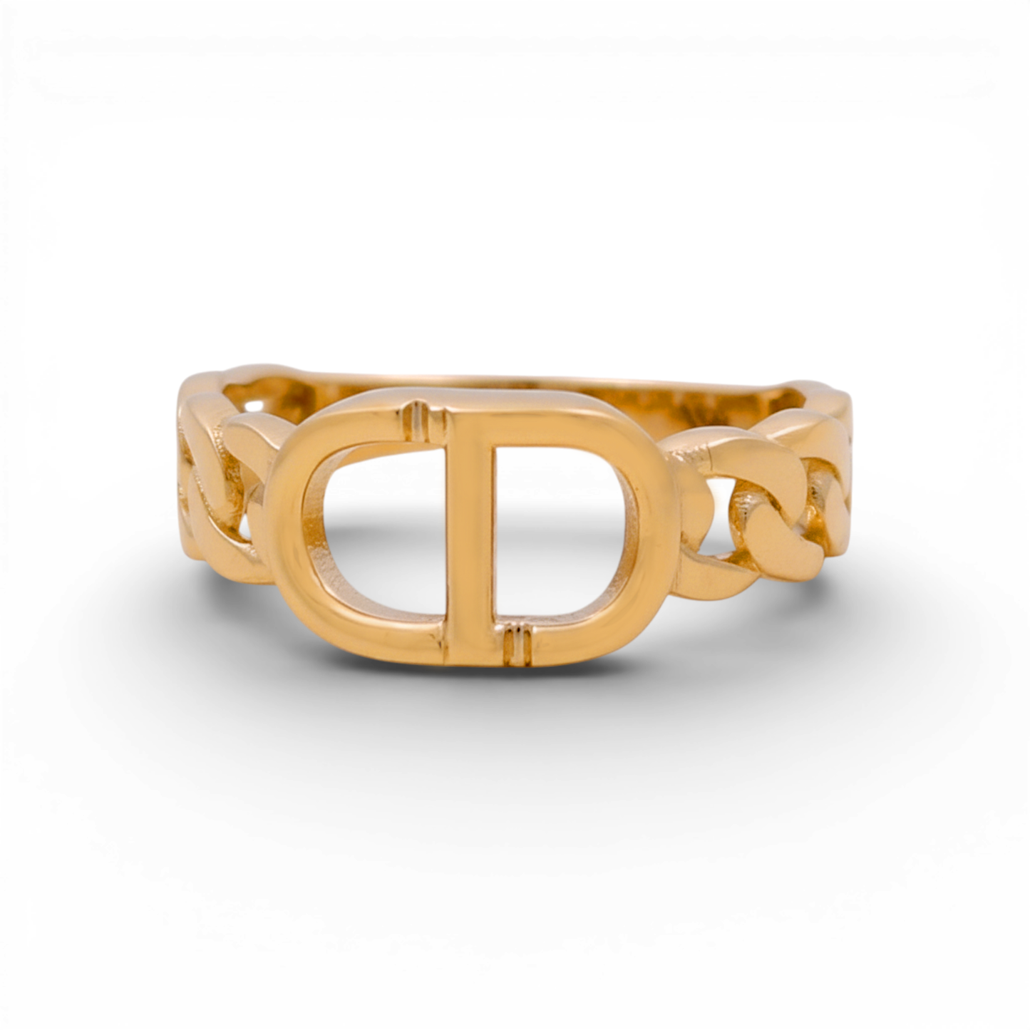 14K Yellow Gold Fashion CD Women's Ring / Size: 7.5 / Weight: 2.3 GR / Y25-910