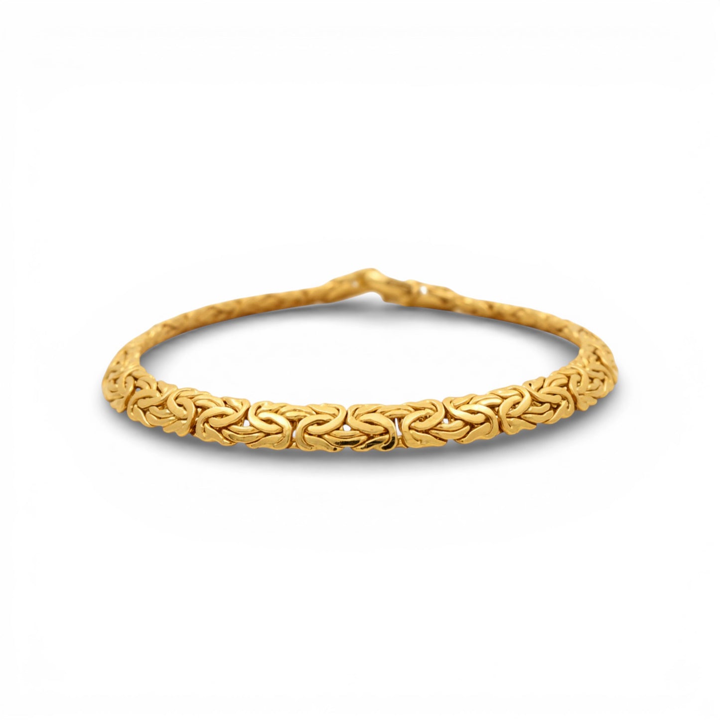 14K Yellow Gold Semisolid Byzantine Link Bracelet / Size: 7" / Weight: 4.6GR / DQWB4BZ