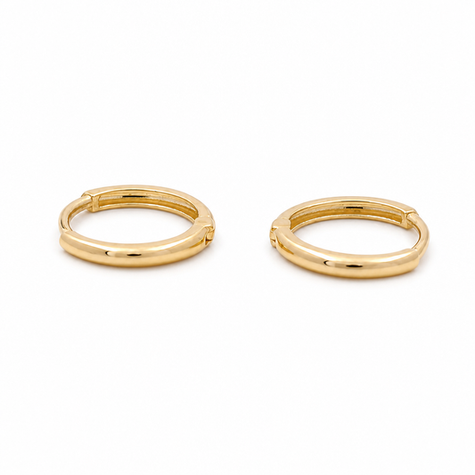 14K Yellow Gold Small Plain Hoops Earrings / Size: Small / 0607200