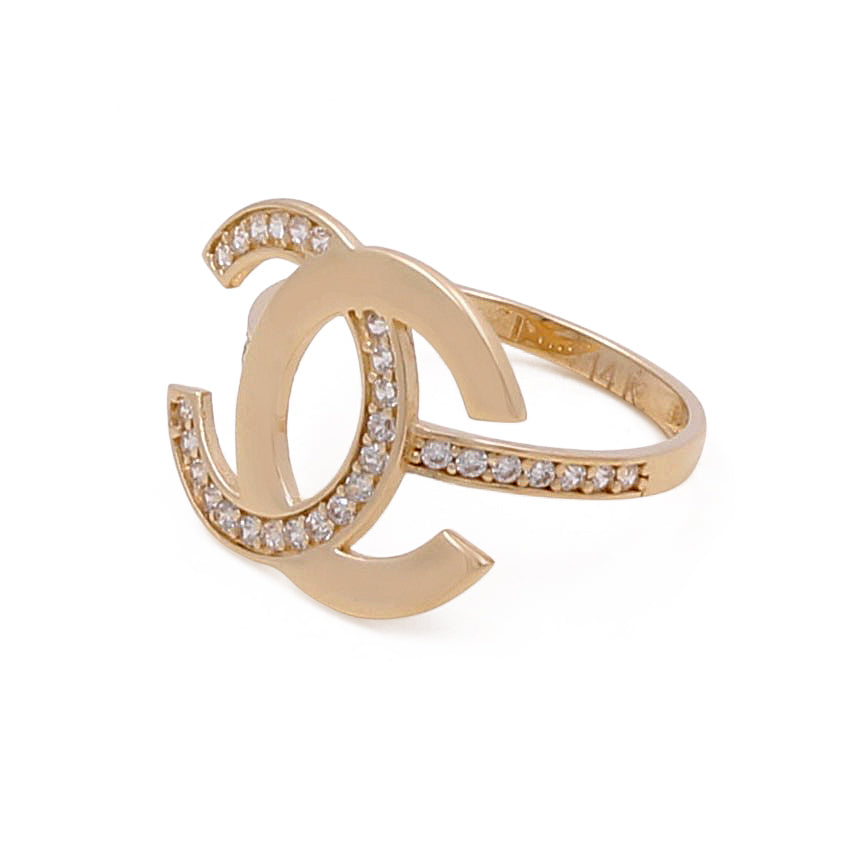 14K Yellow Gold Women’s Fashion CC Ring / CZ / Size: 10 / Weight: 2.6 GR / COWR4CC-3