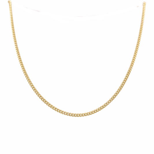 14K Yellow Gold Solid Baby Cuban Link Chain / Size: 0.8mm 18" / Weight: 1.2 GR / CSCH4CL0.8-18