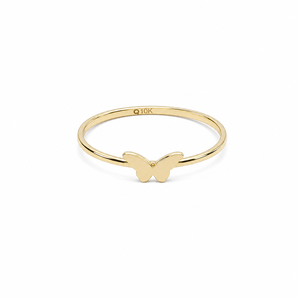 10K Yellow Gold Butterfly Women's Ring / Size: 9.5 / Weight: 1 GR / DQWR0BT-5