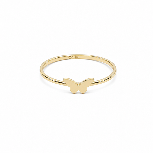10K Yellow Gold Butterfly Women's Ring / Size: 8 / Weight: 1 GR / DQWR0BT-5