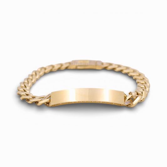10K Yellow Gold Monaco ID Bracelet / CZ / Size: 6.5mm 7.5" / Weight: 8.7 GR / DQWB0MONID6.5-7.5