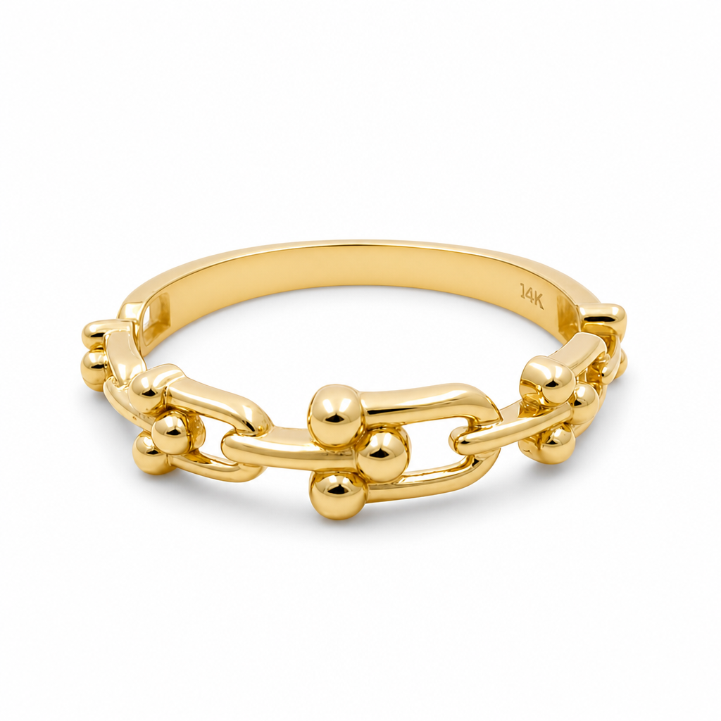 14K Yellow Gold Fashion TT Women's Ring / Size: 8 / Weight: 2.0 GR / 401-01928