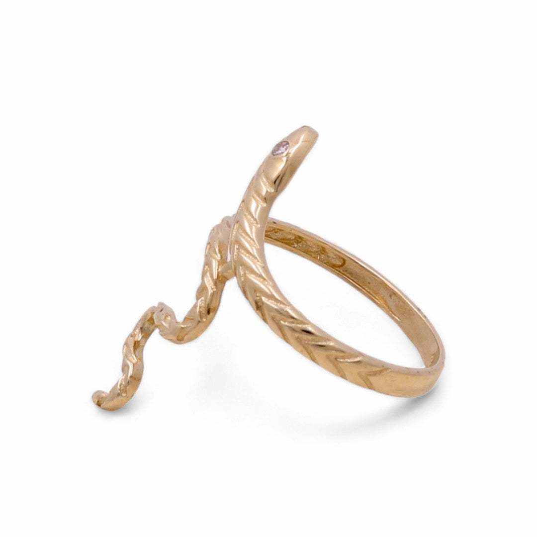 14K Yellow Gold Women’s Fashion Snake Ring / CZ / Weight: 1.9 GR  / CCWR4SK-1