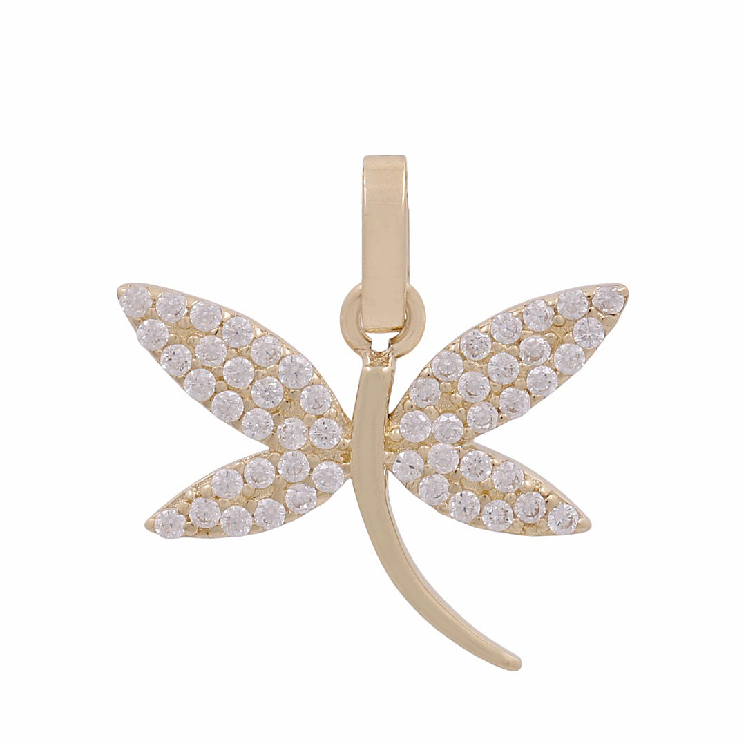 10K Yellow Gold Dragonfly Pendant  / CZ / Weight: 0.9 GR / DPPD0DF