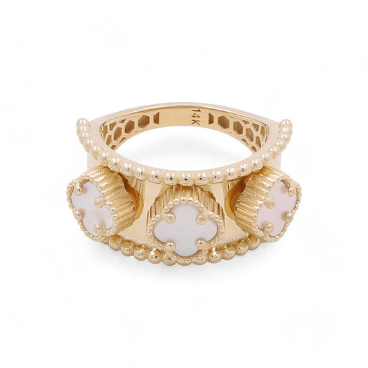 14K Yellow Gold Women’s Three Clover Ring / Size 7 / Weight: 5.5 GR / BOWR4CLV-7