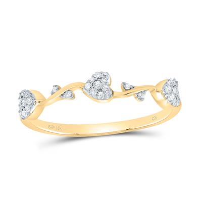 10K Yellow Gold Diamond Heart Ring / Size: 7 / Weight: / 186543
