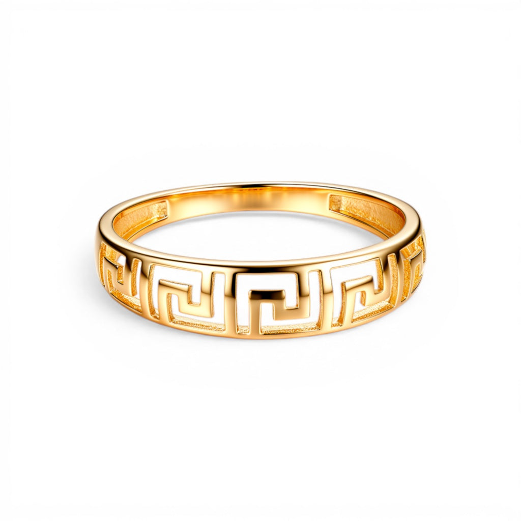 10K Yellow Gold Fashion Greek Women's Ring / Size: sz:7 / Weight: 1.6gr / DQWR0GR-1