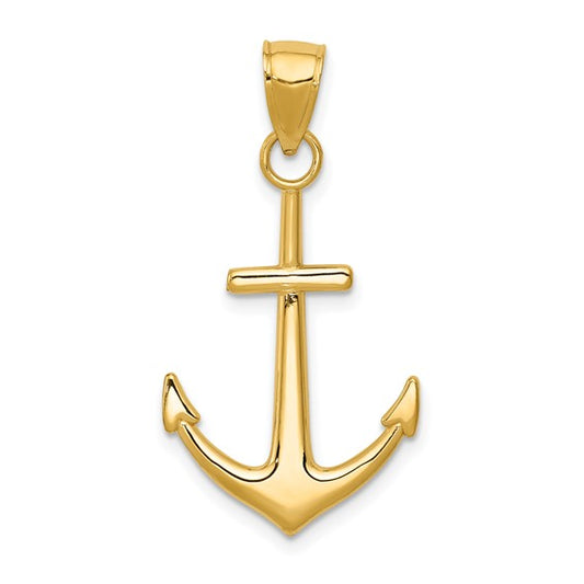 14K Yellow Gold Men's Anchor Pendant / Weight: 1.1gr / K5394