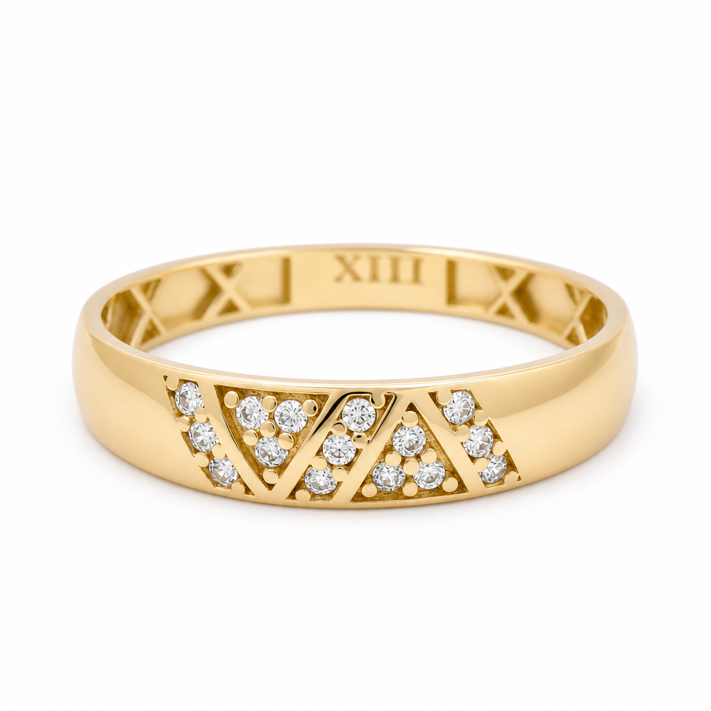 10K Yellow Gold Men’s Wedding Band / Stone: Cz / Size: 11 / Weight: 1.6 GR / CQMWB0BS-10