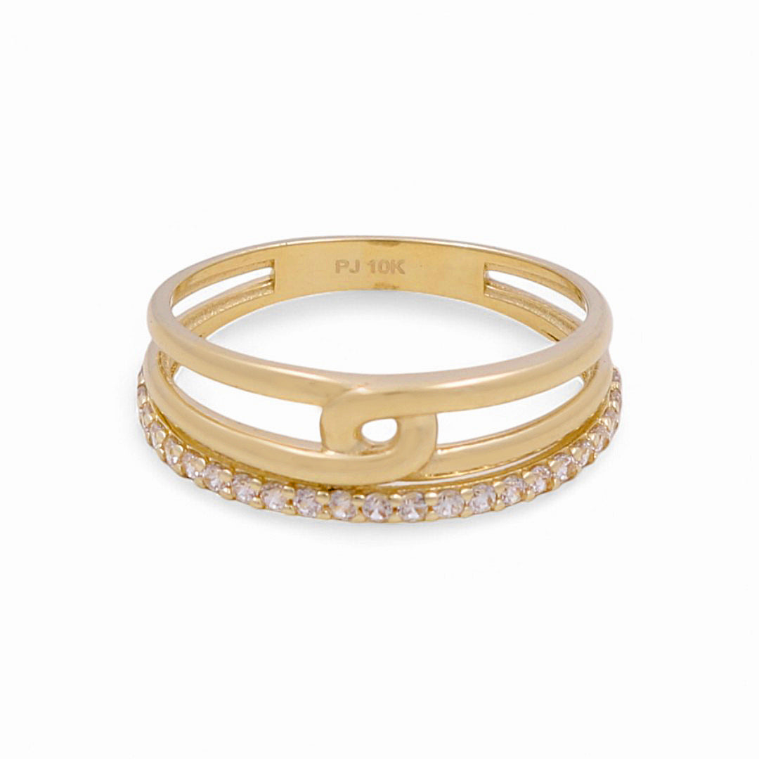 10K Yellow Gold Fashion Women's Ring with  CZ / Size: 7 / Weight: 2 GR