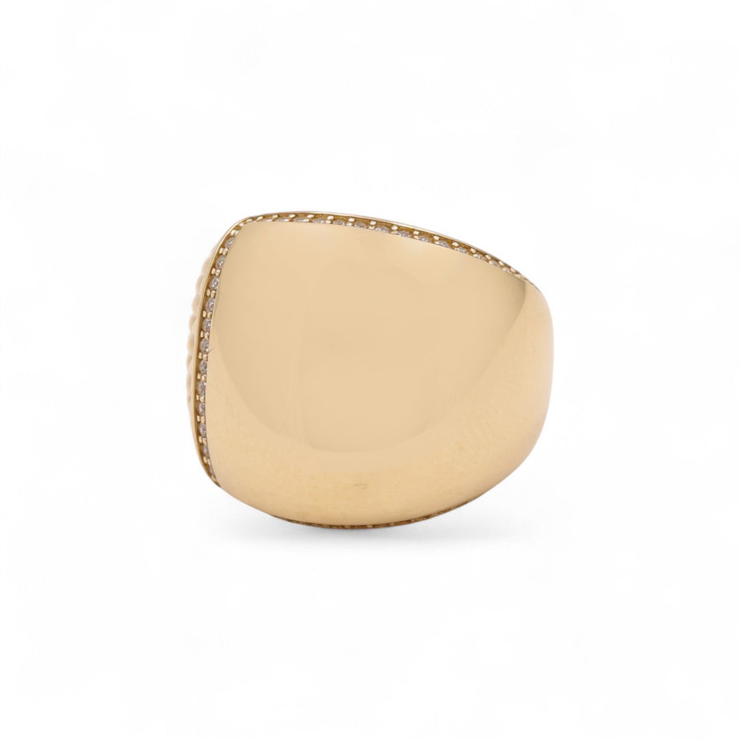 14K Yellow Gold Fashion Women's Ring with Cz / Size: 8 / Weight: 6.7 GR / COWR4FS-166