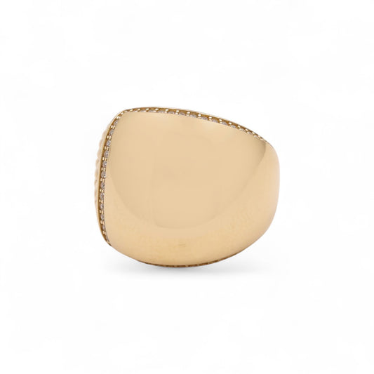 14K Yellow Gold Fashion Women's Ring with Cz / Size: 8 / Weight: 6.7 GR / COWR4FS-166