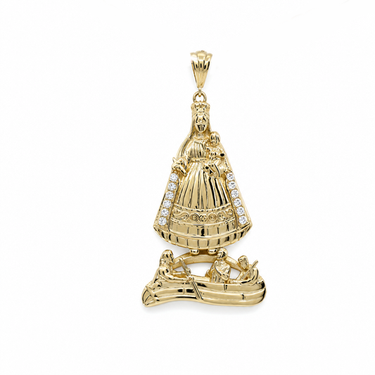 10K Yellow Gold Virgen De La Caridad Pendant / Stone: Cz / Size: Big / Weight: 4.7 GR / DQPD0VC-1