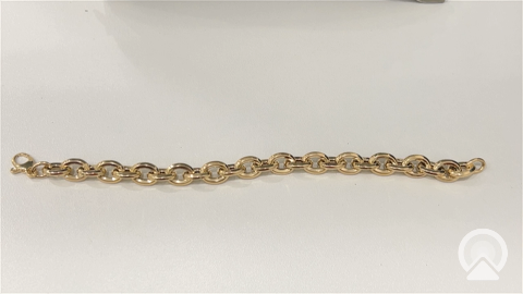 14K Yellow Gold Semisolid Fashion Women's Bracelet/ Size: 9mm 7" / Weight: 8.8gr / ISWB4FS-21
