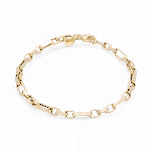 14K Yellow Gold Italian Fancy Woman Bracelet / Size: 7.5" / Weight: 3.9 GR / 466-00209