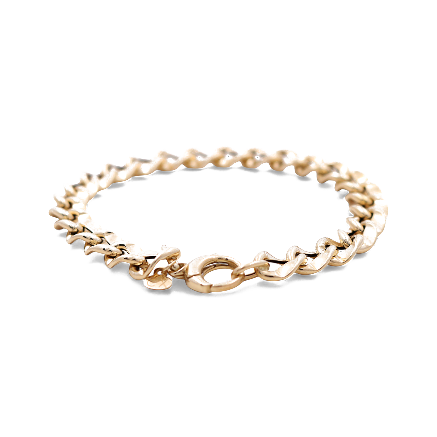 14K Yellow Gold Semisolid Fashion Bracelet / Size: 8mm 8" / Weight: 5.4 GR / ICMB4FS