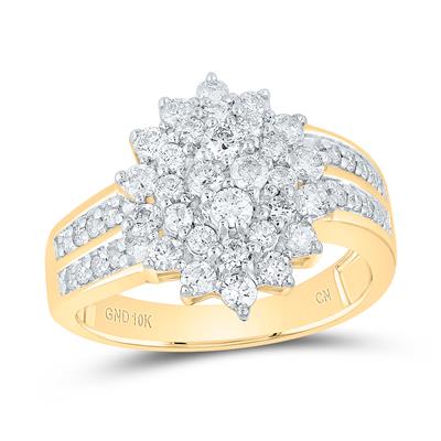 10k Dia Yellow Gold Engagement Women's Rings whit Diamond / Size: Sz7 / 164288