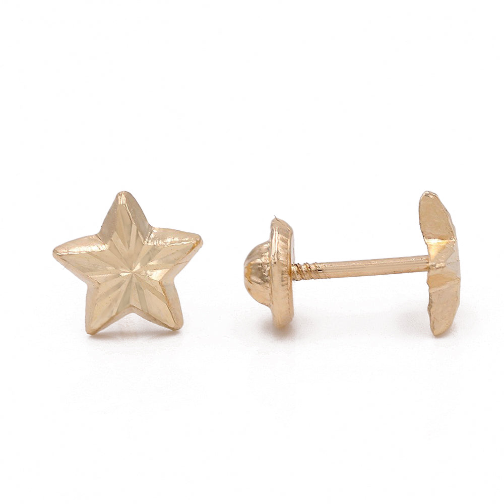 14k Yellow Gold Star Stud Earrings/ 6-447401P6