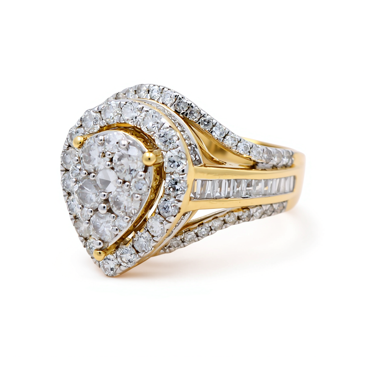 10K Yellow Gold Diamond Women's Engagement Ring / Stone: 2.00CT / Size: 7 / 222271Y