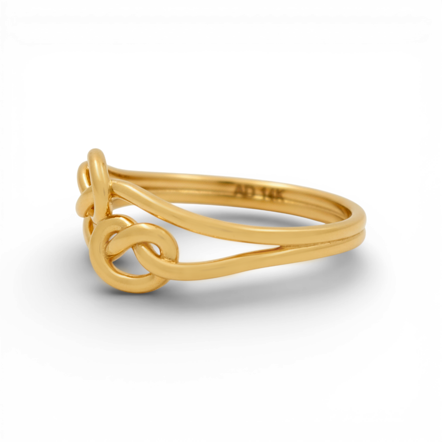 14K Yellow Gold Two Knots Women's Ring / Size: 7.5 / Weight: 2.4 GR / Y24-301