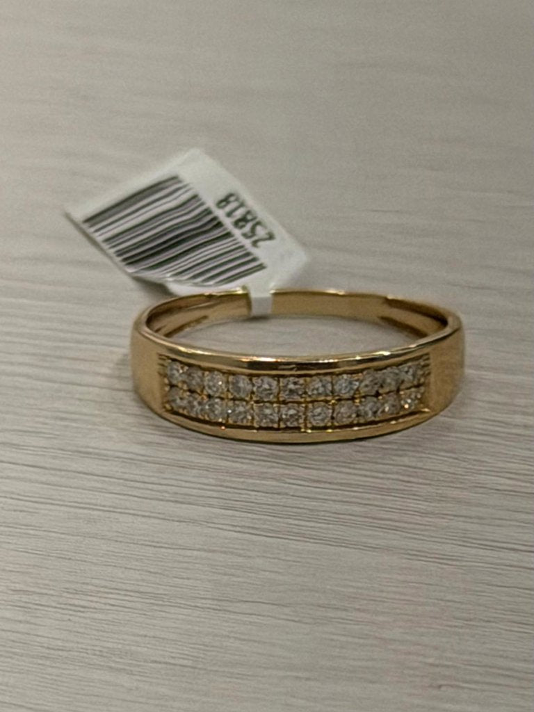 14K Yellow Gold Men's Wedding Band With Diamond / Size: sz 10 / 23238